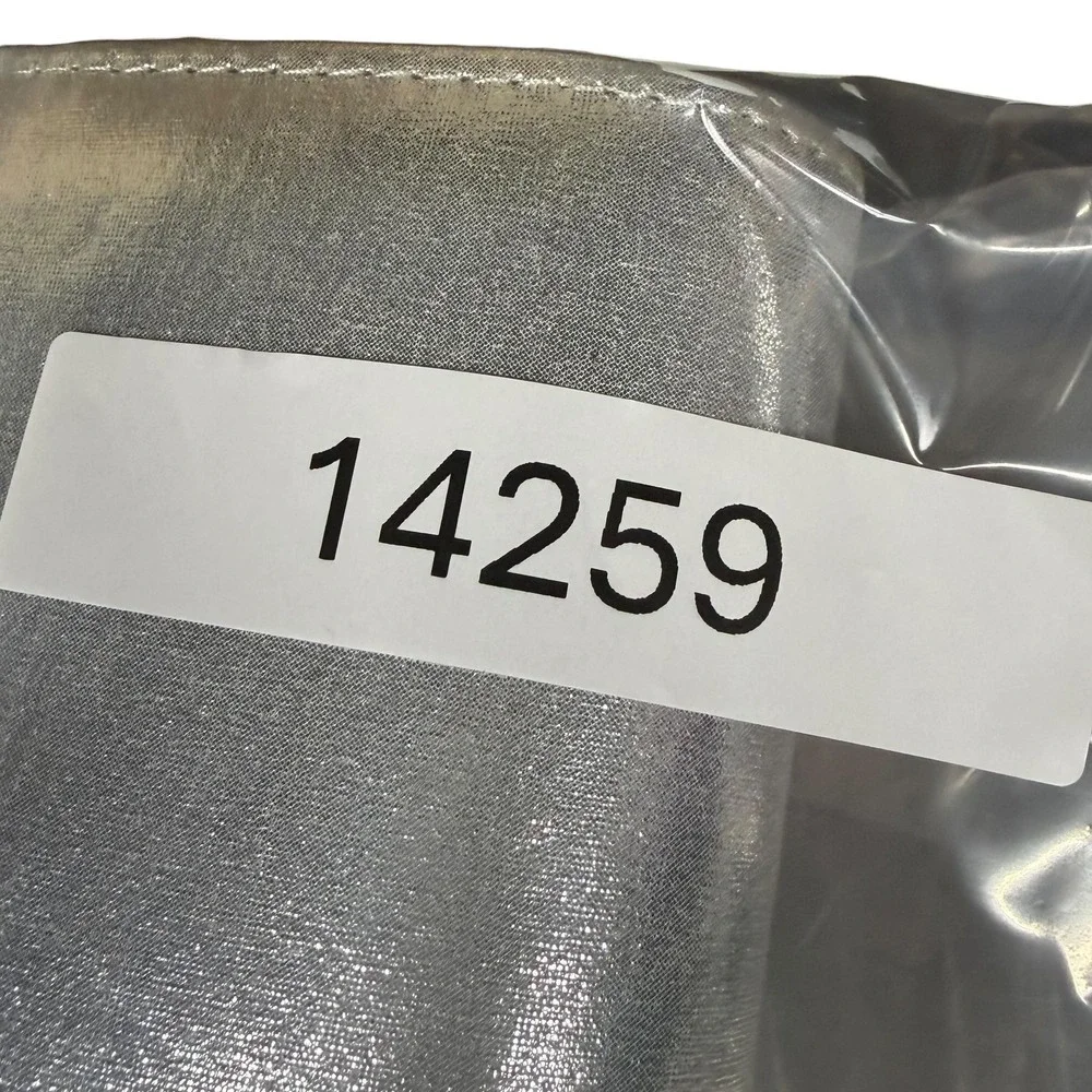 Silver Satin‎ Clutch Purse Womens Small Rhinestone Trim Chain Strap Evening Bag